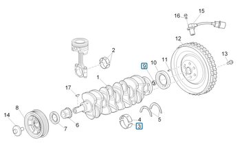 Crankshaft + Piston and Flywheel