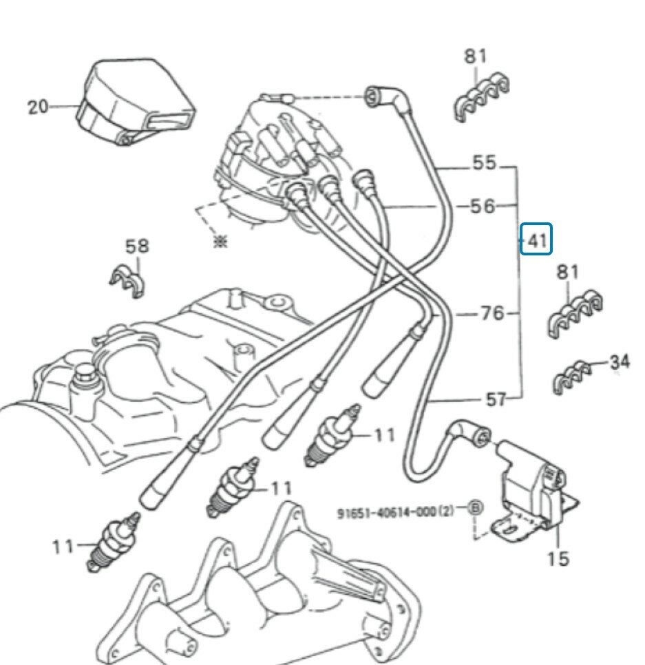 Bougiekabel set Daihatsu / Porter 1.0 - imitatie