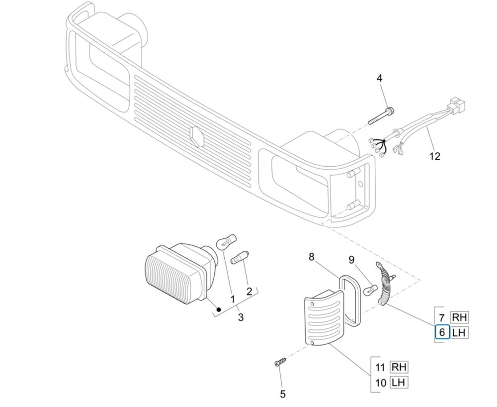Reflector - lamp socket turn indicator ApeTM 703 - Left