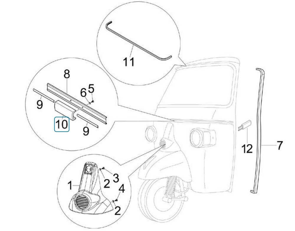 Sierlijst middenstuk chroom voorfront Calessino Diesel - AKTIE