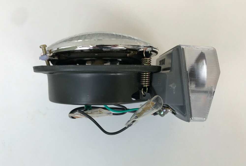Koplamp unit + richtingaanwijzer  Ape Classic + Calessino + Apecar P501-P601 - Links - AKTIE