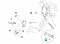 Bus in voorrem hevel kabel doorvoer voorwiel Ape50