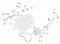 Cooling tube behind water pump Porter Multitech 1.3
