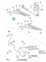 Front wiper arm Porter - Right