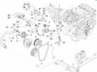 Coolant hose on thermostat housing Porter Multitech 1.3 E6 + NP6 1.5