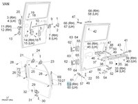 Onderste arm schuifdeur Daihatsu / Porter VAN - Rechts