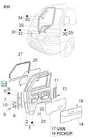 Outher window seal Daihatsu / Porter - Right