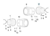 Koplamp unit + richtingaanwijzer  Ape Classic + Calessino + Apecar P501-P601 - Links