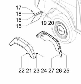 Inner RH mudguard cover - Calessino