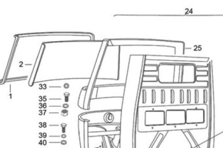 Windshield upper frame Ape Classic 400 E4 + Apecar P501