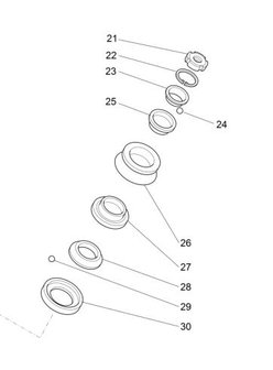 Balhoofdlager set onder Piaggio Ape50