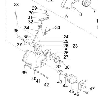 Oil seal clutch - reverse lever Ape 50