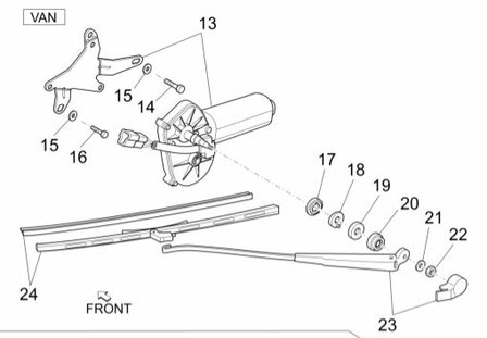 Ruitenwissermotor - Achterzijde (VAN)
