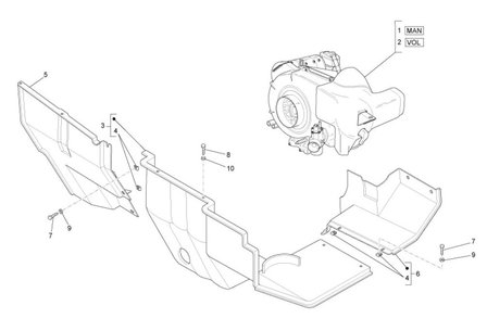 Motor afschermkap voorzijde ApeTM - Links