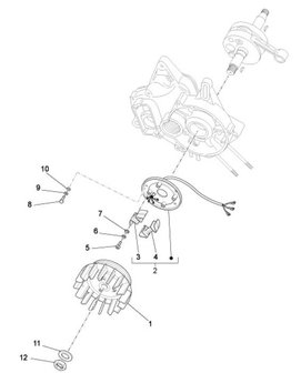 Ontstekingsspoel compleet ApeTM + Vespacar P2 + Apecar P501-P601