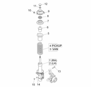 Upper bracket shock absorber Daihatsu / Porter 