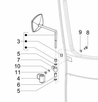 Side mirror Calessino 200 EU2 - Right