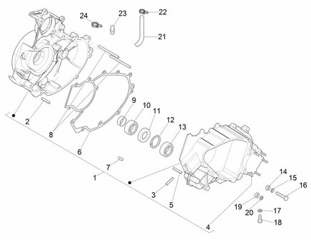 crankcase stud Piaggio Ape50 - imitation