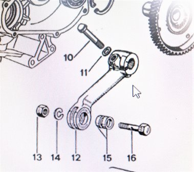 Arm pull-start in gearbox Ape50 