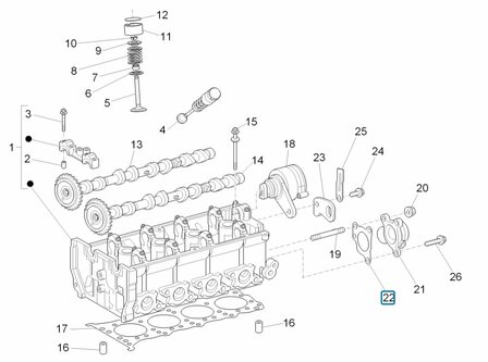 Pasbus / centreerbus cilinderkop Porter Multitech 1.3 E5 + E6