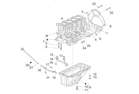 Nozzle in motorblok boven waterpomp aansluiting  Porter Multitech 1.3