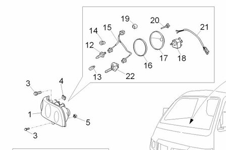 Wire harness headlight Porter +2009