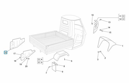 Motorbeschermplaat Ape50 - P50 - Links