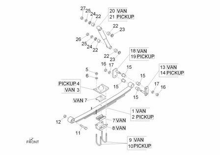 Rubber spring retainer Porter VAN