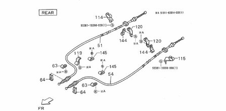 Handremkabel 2e deel Porter VAN - Links 