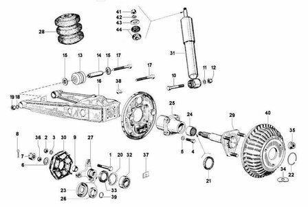 Bolt for driveshaft rubber 47mm Ape Classic + Calessino + ApeTM + Vespacar P2 + Apecar P501-601