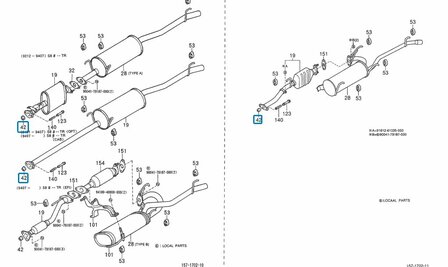 Pakking - ring tussen spruitstuk en katalysator Daihatsu / Porter Pick-up + VAN