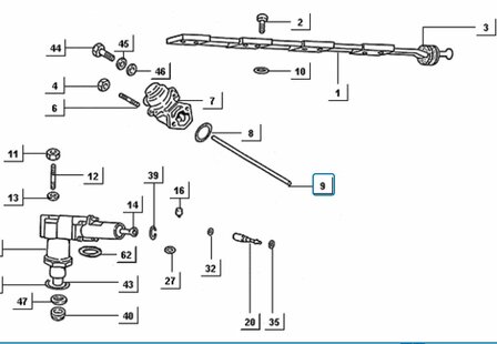 Plunjerstang voor brandstof opvoerpomp Daihatsu / Porter Diesel 1.4