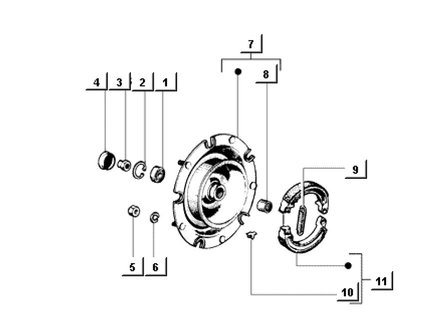 Naaldlager vooras Ape50 en versnellingsbak lager ApeTM + Vespacar P2 + Apecar P501-P601