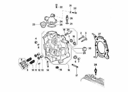 Cylinderhead gasket 3 - holes 1.8mm. Ape Classic + Calessino + ApeTM Diesel