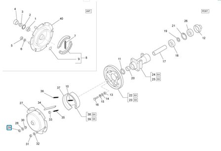 Nut front and rear axle Ape50 + Calessino + Vespacar P2 + Ape Classic + ApeTM