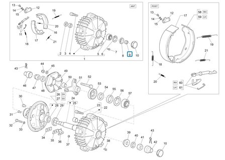 Nut front and rear axle Ape50 + Calessino + Vespacar P2 + Ape Classic + ApeTM