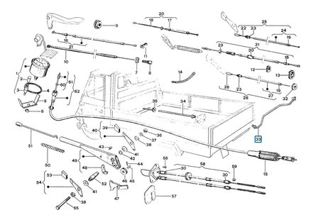 Rear brake line Vespacar P2 + Apecar P501-P601