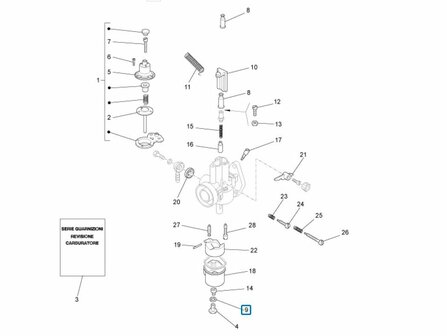 Vlotterbak pakking - ring carburateur ApeTM + Vespacar P2 + Apecar P501-P601