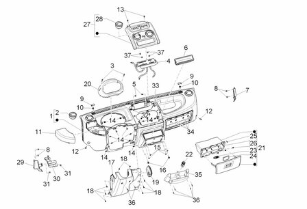 Dashboard / teller unit Porter Maxxi Diesel D120 1.2