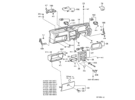 Mounting clip dashboard Daihatsu / Porter