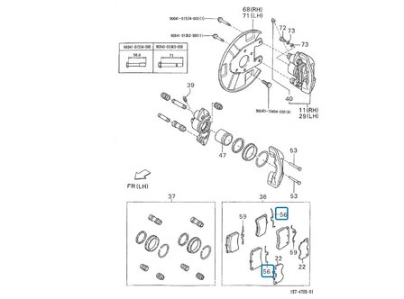 Mounting clip brake pads Daihatsu / Porter