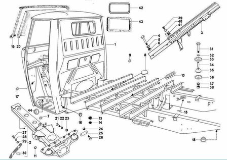 Windscreen  gasket Ape Classic + Calessino + Apecar P501-P601