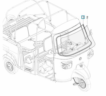 Windscreen  gasket Ape Classic + Calessino + Apecar P501-P601