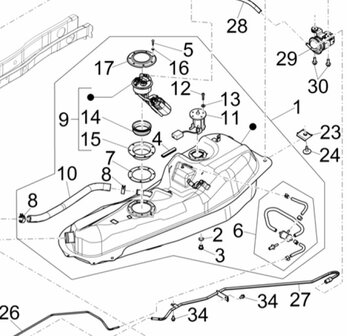 Brandstoftank Porter Multitech 1.3 E6 - VAN