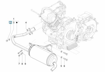 Plug - Bolt in exhaust Ape50 EU4 + Calessino 200