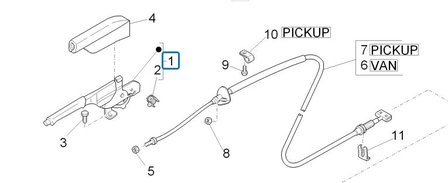 Complete parking brake mechanism Daihatsu / Porter