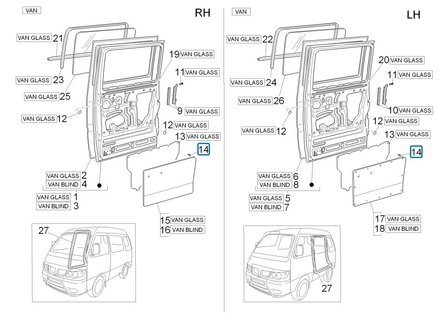 Upholstery clip inner panels Daihatsu / Porter