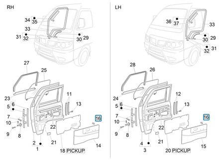 Upholstery clip inner panels Daihatsu / Porter