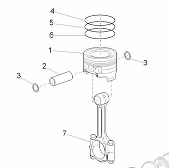 Zuiger Porter Multitech 1.3 1e overmaat - D -