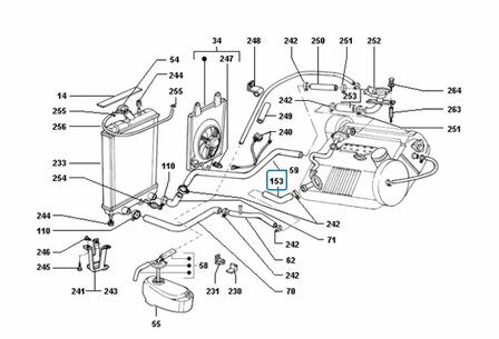 Cooling hose mounted on engine Daihatsu / Porter 1.4 Diesel  